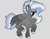Size: 2800x2200 | Tagged: safe, artist:loryska, imported from derpibooru, oc, oc only, pegasus, pony, female, gray background, mare, offspring, parent:rarity, parent:thunderlane, parents:rarilane, simple background, solo, two toned wings, wings