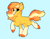 Size: 2800x2200 | Tagged: safe, artist:loryska, imported from derpibooru, oc, oc only, earth pony, pony, blue background, male, offspring, parent:applejack, parent:sunburst, parents:appleburst, simple background, solo, stallion