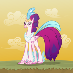 Size: 6969x6969 | Tagged: safe, artist:kmlp, derpibooru exclusive, imported from derpibooru, queen novo, classical hippogriff, hippogriff, my little pony: the movie, female, smiling, solo, vector