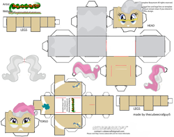 Size: 2979x2354 | Tagged: safe, imported from derpibooru, mayor mare, earth pony, pony, craft, cubeecraft, female, glasses, papercraft, pink mane, pony papercraft, printable, solo