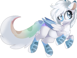 Size: 2224x1668 | Tagged: safe, artist:cinnamontee, imported from derpibooru, oc, oc only, oc:michini, pegasus, pony, chest fluff, coat markings, colored hooves, colored wings, female, folded wings, leg fluff, mare, simple background, smiling, solo, transparent background, two toned wings, wings