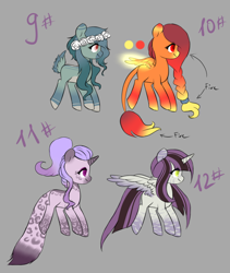 Size: 696x823 | Tagged: safe, artist:minelvi, imported from derpibooru, oc, oc only, alicorn, earth pony, pegasus, pony, unicorn, alicorn oc, base used, braid, earth pony oc, floral head wreath, flower, horn, leonine tail, pegasus oc, unicorn oc, wings