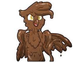 Size: 1280x1092 | Tagged: safe, artist:pzkratzer, imported from derpibooru, gilda, griffon, belly button, covered in mud, cute, dripping, female, hug, looking at you, messy, mud, mud bath, muddy, simple background, sketch, slimy, transparent background, wet and messy, younger