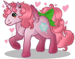 Size: 952x756 | Tagged: safe, artist:muhammad yunus, artist:tanahgrogot, imported from derpibooru, alicorn, pony, my little pony 'n friends, season 1, aelita schaeffer, bow, code lyoko, cutie mark, ear piercing, g1, heart, piercing, ponified, shadow, simple background, smiling, solo, tail bow, transparent background