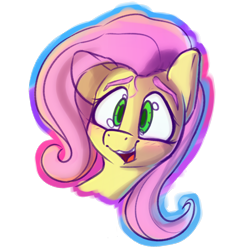 Size: 3000x3000 | Tagged: safe, artist:packy paca, imported from derpibooru, fluttershy, pony, bust, looking at you, simple background, smiling, solo, transparent background