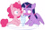 Size: 3642x2373 | Tagged: safe, artist:chub-wub, imported from derpibooru, pinkie pie, twilight sparkle, alicorn, earth pony, pony, blushing, cute, female, heart, lesbian, milkshake, sharing a drink, shipping, simple background, straw, twilight sparkle (alicorn), twinkie, white background