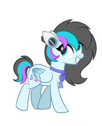 Size: 1878x2330 | Tagged: artist needed, safe, imported from derpibooru, oc, oc only, oc:sparklight cyano, pegasus, pony, derpibooru community collaboration, 2021 community collab, colored wings, female, gradient wings, mare, simple background, smiling, solo, transparent background, wings