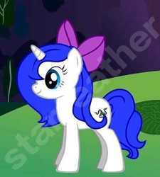 Size: 418x464 | Tagged: safe, artist:starfeather233, imported from derpibooru, oc, oc only, pony, unicorn, pony creator, bow, solo