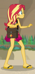 Size: 375x791 | Tagged: safe, imported from derpibooru, screencap, sunset shimmer, equestria girls, equestria girls series, forgotten friendship, clothes, cropped, feet, sandals, sleeveless, solo, swimsuit