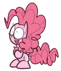 Size: 450x524 | Tagged: safe, artist:mr-degration, imported from derpibooru, pinkie pie, earth pony, pony, caffeine, derp, drink, female, open mouth, pinkie found the coffee, simple background, solo, transparent background