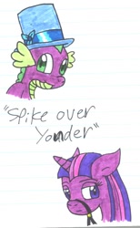 Size: 464x752 | Tagged: safe, artist:cmara, imported from derpibooru, spike, twilight sparkle, crossover, reference, wander over yonder