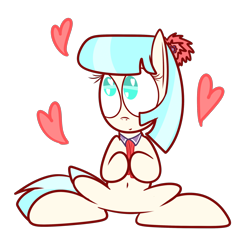 Size: 1280x1268 | Tagged: safe, artist:mr-degration, imported from derpibooru, coco pommel, earth pony, pony, cocobetes, cute, female, heart, simple background, sitting, solo, transparent background