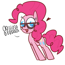 Size: 1000x1000 | Tagged: safe, artist:mr-degration, imported from derpibooru, pinkie pie, earth pony, pony, :], binary, cute, female, glasses, heart, simple background, solo, transparent background