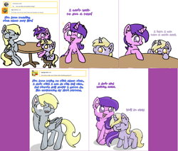 Size: 2254x1920 | Tagged: safe, artist:clovenhoofprints, imported from derpibooru, amethyst star, derpy hooves, dinky hooves, sparkler, pegasus, pony, unicorn, lovestruck derpy, female, filly, mare