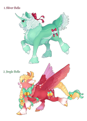 Size: 5256x7286 | Tagged: safe, artist:gigason, imported from derpibooru, oc, oc only, oc:jingle bells, oc:silver bells, deer, deer pony, original species, pegasus, unicorn, absurd resolution, colored wings, female, mare, multicolored wings, simple background, transparent background, wings