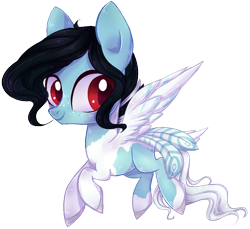 Size: 673x616 | Tagged: safe, artist:misspinka, imported from derpibooru, oc, oc only, oc:kayden, pegasus, pony, chibi, female, mare, simple background, solo, tail feathers, transparent background