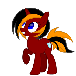 Size: 2000x2000 | Tagged: safe, artist:ponkus, imported from derpibooru, screencap, oc, oc:red flame, bat pony, pony, unicorn, horn, no wing, pointed ears, side view, simple background, smiling, standing, transparent background, vector, wingless