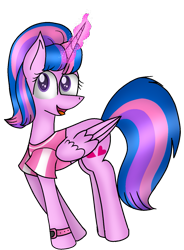 Size: 1107x1501 | Tagged: safe, artist:muhammad yunus, artist:tanahgrogot, imported from derpibooru, oc, oc only, oc:hsu amity, alicorn, pony, clothes, female, gift art, looking at you, magic, mare, missing accessory, no glasses, open mouth, simple background, solo, transparent background