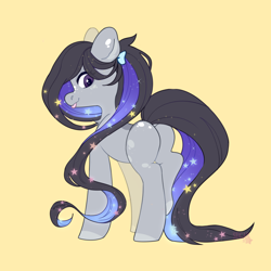 Size: 2370x2370 | Tagged: safe, artist:sugarstar, imported from derpibooru, oc, oc only, oc:alta, earth pony, pony, high res, rcf community, simple background, solo, stars