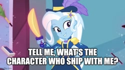 Size: 666x375 | Tagged: safe, edit, edited screencap, imported from derpibooru, screencap, trixie, equestria girls, equestria girls series, street magic with trixie, spoiler:eqg series (season 2), engrish, imgflip, implied shipping, text