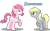 Size: 3050x1907 | Tagged: safe, artist:muhammad yunus, artist:tanahgrogot, imported from derpibooru, derpy hooves, oc, oc:annisa trihapsari, earth pony, pegasus, pony, derpibooru, cutie mark, derpibooru logo, duo, error, female, flower, logo, mare, medibang paint, meta, simple background, smiling, transparent background