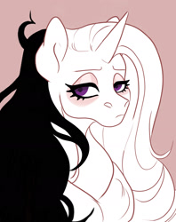 Size: 1390x1751 | Tagged: safe, artist:frozensoulpony, imported from derpibooru, oc, oc only, oc:rose, pony, unicorn, bust, female, mare, portrait, solo