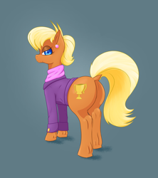 Size: 3200x3600 | Tagged: safe, artist:aquaticvibes, imported from derpibooru, ms. harshwhinny, earth pony, pony, butt, female, high res, mare, ms. harshbooty, plot, simple background, solo