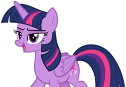 Size: 1280x892 | Tagged: safe, artist:andoanimalia, imported from derpibooru, twilight sparkle, alicorn, pony, 2 4 6 greaaat, folded wings, open mouth, simple background, solo, transparent background, twilight sparkle (alicorn), vector, wings
