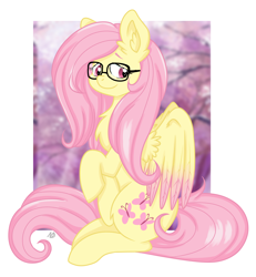 Size: 3190x3456 | Tagged: safe, artist:dreamy990, artist:nightydream, imported from derpibooru, fluttershy, pegasus, pony, adorkable, alternate eye color, cute, dork, glasses, shyabetes, signature, solo