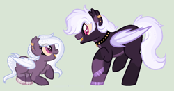 Size: 1268x664 | Tagged: safe, artist:lominicinfinity, imported from derpibooru, oc, oc only, oc:midnight star, oc:starlight night, bat pony, pony, female, filly, male, simple background, stallion