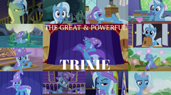 Size: 1956x1099 | Tagged: safe, edit, edited screencap, editor:quoterific, imported from derpibooru, screencap, trixie, pony, unicorn, a horse shoe-in, all bottled up, boast busters, magic duel, no second prances, road to friendship, student counsel, the ending of the end, to change a changeling, to where and back again, amulet, bag, belly, bipedal, cape, chains, clothes, cup, food, glowing horn, hat, horn, jewelry, lock, magic, magic aura, open mouth, pepper, saddle bag, sleeping, spoon, t pose, teacup, trixie's cape, trixie's hat, y pose