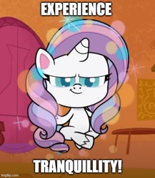 Size: 500x576 | Tagged: safe, edit, edited screencap, editor:icey-wicey-1517, editor:icicle-wicicle-1517, imported from derpibooru, screencap, potion nova, pony, unicorn, my little pony: pony life, spoiler:pony life s01e24, all that jitters, caption, cropped, female, g4.5, image macro, imgflip, levitation, looking at you, magic, mare, meme, overwatch, telekinesis, text, yoga, zenyatta