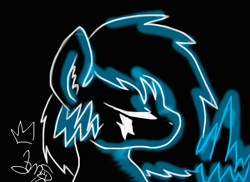 Size: 664x483 | Tagged: safe, artist:amgiwolf, imported from derpibooru, oc, oc only, earth pony, pony, black background, bust, earth pony oc, eyes closed, signature, simple background, solo
