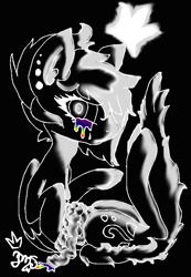 Size: 609x879 | Tagged: safe, artist:amgiwolf, imported from derpibooru, oc, oc only, pegasus, pony, black background, bust, pegasus oc, signature, simple background, solo, wings