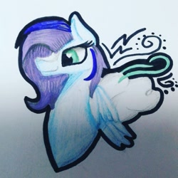 Size: 941x940 | Tagged: safe, artist:rxndxm.artist, imported from derpibooru, oc, oc only, pegasus, pony, bust, pegasus oc, solo, traditional art, wings