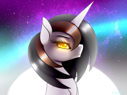 Size: 1400x1050 | Tagged: safe, artist:minelvi, imported from derpibooru, oc, oc only, pony, unicorn, bust, eyelashes, horn, solo, unicorn oc