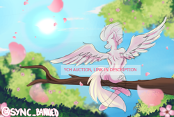 Size: 2039x1378 | Tagged: safe, artist:syncbanned, imported from derpibooru, pegasus, pony, advertisement, commission, solo, tree, tree branch, ych sketch, your character here
