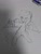 Size: 1080x1440 | Tagged: safe, artist:omegapony16, imported from derpibooru, oc, oc only, oc:oriponi, pegasus, pony, bipedal, eraser, female, gun, hoof hold, irl, lineart, lined paper, mare, photo, smiling, smirk, solo, traditional art, weapon