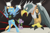 Size: 3000x2000 | Tagged: safe, artist:madgehog, imported from derpibooru, spike, oc, oc:harmony star, alicorn, bird, dragon, pegasus, pony, roc, molt down, alicorn oc, bipedal, bipedal leaning, horn, leaning, pro wrestling, sports, winged spike, wings, wrestlemania, wrestling, wrestling ring