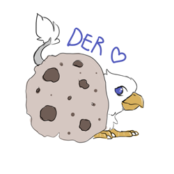 Size: 789x789 | Tagged: safe, artist:dream, imported from derpibooru, oc, oc only, oc:der, griffon, cookie, food, micro, solo