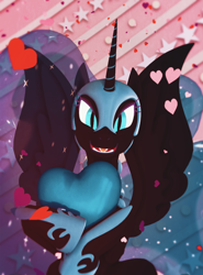 Size: 800x1080 | Tagged: safe, artist:feuerrader-nmm, imported from derpibooru, nightmare moon, pony, 3d, female, heart, solo