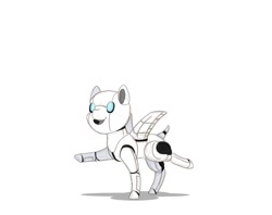 Size: 1280x1012 | Tagged: safe, artist:ravenpuff, imported from derpibooru, oc, oc:engel, pony, robot, robot pony, chibi, solo