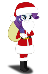 Size: 667x1024 | Tagged: artist needed, source needed, safe, imported from derpibooru, rarity, equestria girls, belt, boots, christmas, clothes, costume, fake beard, female, hat, holiday, looking at you, mittens, sack, santa beard, santa claus, santa costume, santa hat, santa sack, shoes, simple background, solo, transparent background, vector