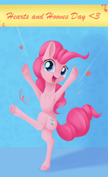 Size: 1320x2175 | Tagged: safe, artist:dusthiel, imported from derpibooru, pinkie pie, earth pony, pony, armpits, bipedal, cute, diapinkes, digital art, female, hearts and hooves day, mare, open mouth, solo