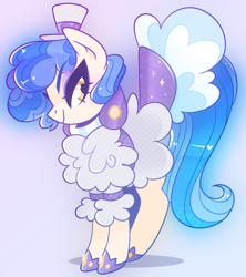 Size: 500x562 | Tagged: safe, artist:euphoriapony, artist:vivian reed, imported from derpibooru, sapphire shores, earth pony, pony, blue background, cute, female, mare, profile, simple background, solo