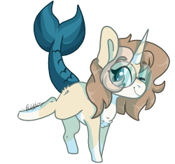 Size: 623x583 | Tagged: safe, artist:bubble-trouble-owo, imported from derpibooru, oc, oc only, oc:bubbles, pony, unicorn, chibi, female, fish tail, glasses, mare, simple background, solo, transparent background