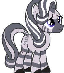 Size: 305x350 | Tagged: safe, imported from derpibooru, starlight glimmer, pony, zebra, female, solo, species swap, trace, zebrafied