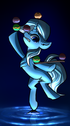 Size: 1600x2900 | Tagged: safe, artist:shido-tara, imported from derpibooru, trixie, pony, unicorn, balancing, ball, chest fluff, female, mare, solo, water