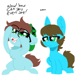 Size: 1000x1000 | Tagged: safe, artist:nootaz, imported from derpibooru, oc, oc only, pony, chest fluff, glasses, simple background, teasing, transparent background