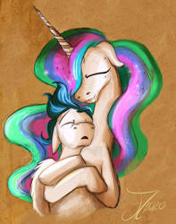 Size: 1304x1651 | Tagged: safe, artist:jamescorck, imported from derpibooru, part of a set, princess celestia, oc, oc:dreamy daze, alicorn, pegasus, pony, canon x oc, dreamlestia, female, male, shipping, sleeping, straight